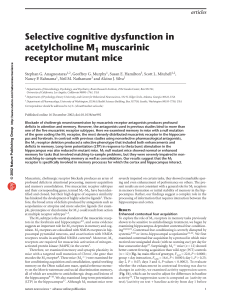 Selective cognitive dysfunction in acetylcholine M