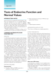 Appendix — Tests of Endocrine Function and Normal Values