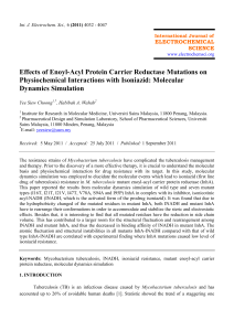 Effects of Enoyl-Acyl Protein Carrier Reductase Mutations on