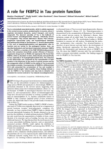 A role for FKBP52 in Tau protein function