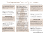 Text Dependent Question Types: Science