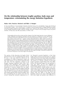 On the relationship between trophic position, body mass and