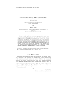 Extraneous Risk: Pricing of Non-Systematic Risk