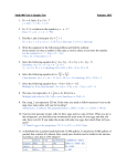 Math 060 Test 1 Sample Test Summer 2015 1. If x = 6, find y if y = 5x