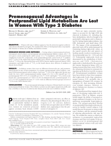 Premenopausal Advantages in Postprandial Lipid