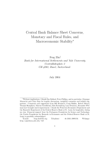 Central Bank Balance Sheet Concerns, Monetary and Fiscal Rules