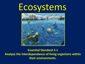 Essential Standard 2.1 Analyze the interdependence of living