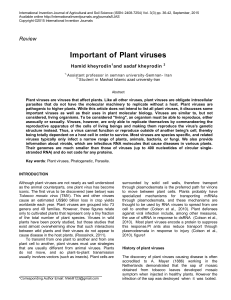 Important of Plant viruses - International Invention Journals