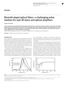 Bismuth-doped optical fibers: a challenging active medium