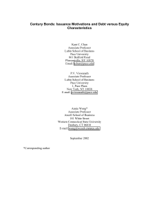 Century Bonds: Issuance Motivations and Debt versus Equity