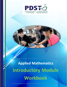 Applied Maths Introductory Module Workbook