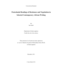 Postcolonial Readings of Resistance and Negotiation in