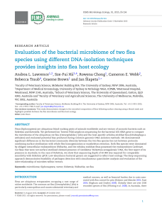 Evaluation of the bacterial microbiome of two flea species using