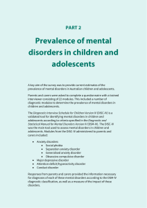 Part 2 - Prevalence of mental disorders in children and adolescents