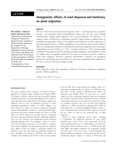 Antagonistic effects of seed dispersal and herbivory