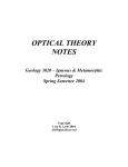 OPTICAL THEORY NOTES