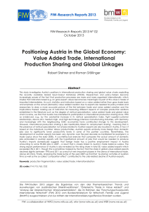 Positioning Austria in the Global Economy: Value Added Trade