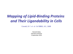 Mapping of Lipid-‐Binding Proteins and Their Ligandability in Cells