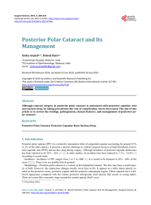 Posterior Polar Cataract and Its Management