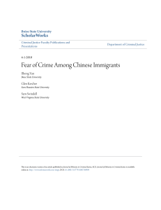 Fear of Crime Among Chinese Immigrants - ScholarWorks