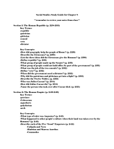 Social Studies Study Guide for Chapter 8 **remember to review your