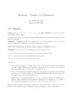 Relations – Chapter 11 of Hammack