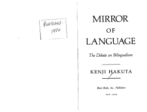 (1986) - MIRROR OF LANGUAGE THE DEBATE ON BILINGUALISM