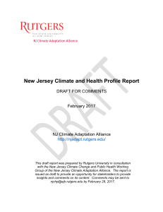 DRAFT New Jersey Climate and Health Profile Report is available