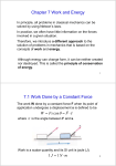 Chapter 7 Work and Energy 7.1 Work Done by a Constant Force