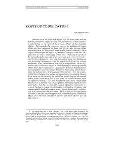 COSTS OF CODIFICATION - University of Illinois Law Review