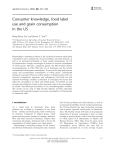 Consumer knowledge, food label use and grain consumption in the