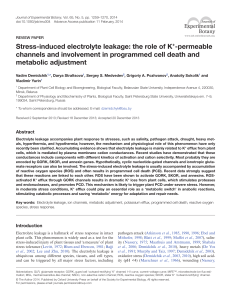 Stress-induced electrolyte leakage: the role of K+
