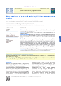 The prevalence of hypercalciuria in girl kids with over active bladder