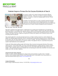 Ecotek Students Improve Protocol for the Enzyme Hydrolysis of Starch