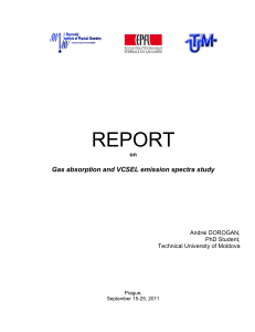 Report on Gas Absorption and VCSEL Emission Spectra Study