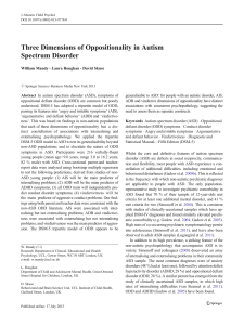 Three Dimensions of Oppositionality in Autism