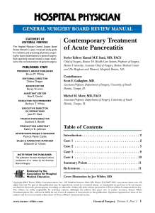 Contemporary Treatment of Acute Pancreatitis