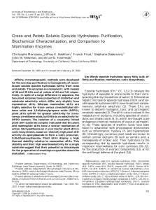 Cress and Potato Soluble Epoxide Hydrolases