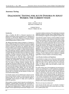 diagnostic testing for acute dysuria in adult women: the current state