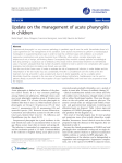 Update on the management of acute pharyngitis in