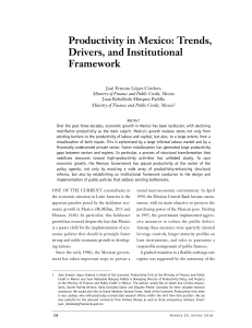 Productivity in Mexico: Trends, Drivers, and Institutional Framework
