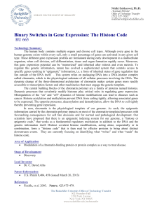 Binary Switches in Gene Expression: The Histone Code
