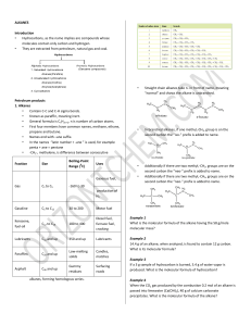 ALKANES Introduction • Hydrocarbons, as the name implies are