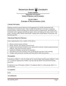 Course Outline School of Business and Economics ECON 1950