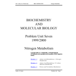 BIOCHEMISTRY AND MOLECULAR BIOLOGY Problem Unit Seven