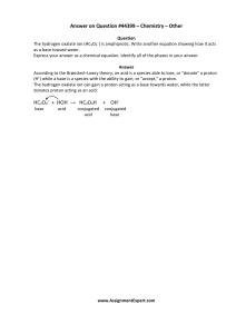 Answer on Question #44399 – Chemistry – Other HC2O4 − + HOH