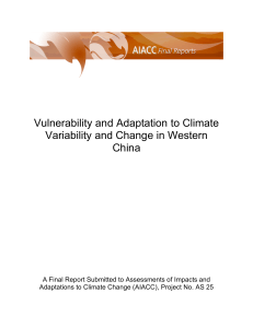 Vulnerability and Adaptation to Climate Variability and Change in