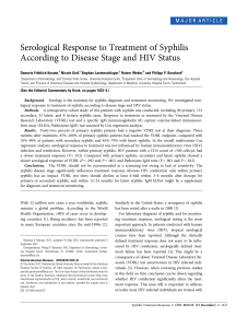 Serological Response to Treatment of Syphilis