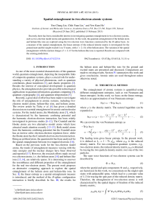 Spatial entanglement in two-electron atomic systems