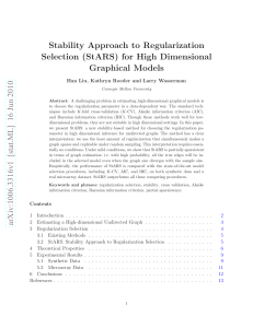 Stability Approach to Regularization Selection (StARS) for High
